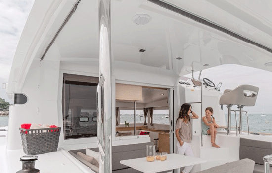 Comfortable and spacious cockpit of the Lagoon 40