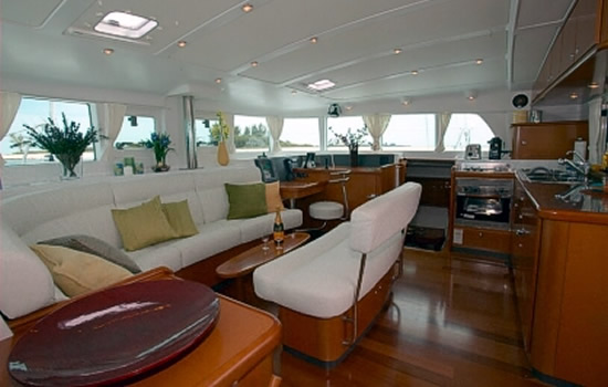 Spacious interior of the Lagoon 440