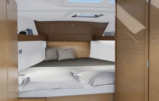 The Dufour 390 has 3 double cabins