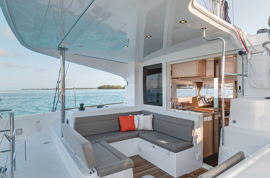 Comfortable and spacious cockpit of the Lagoon 39