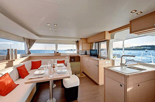 Admire the view from inside the Lagoon 450 S