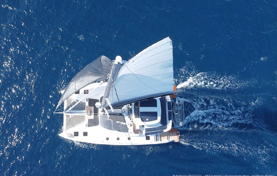 Aerial shot of the Lagoon 51