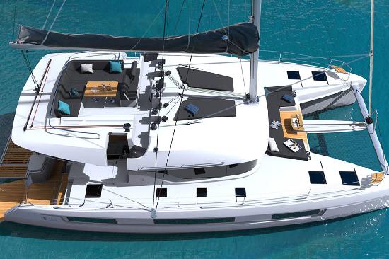 Aerial shot of the Lagoon 51