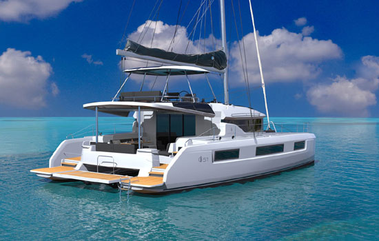 Lagoon 51 at anchor
