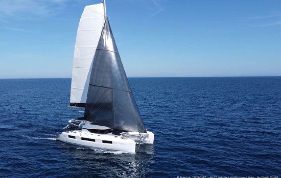 The Lagoon 51 underway