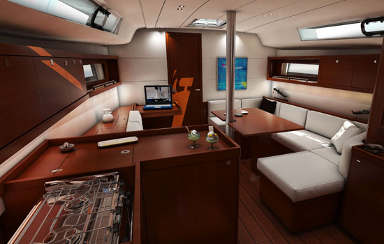 Luxurious salon and galley of the Oceanis 41.1