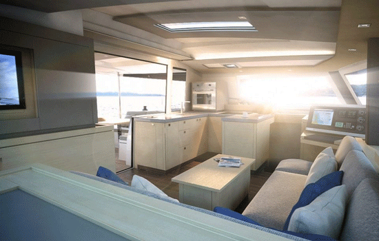 Astrea 42 has a spacious salon and galley