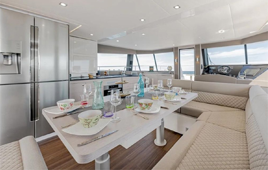Spacious interior of the Aventura 56
