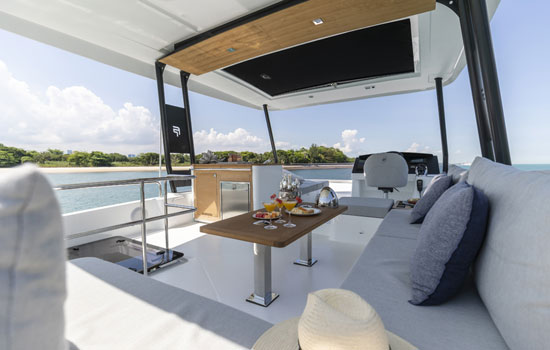 Flybridge of the Fountaine Pajot Motor Yacht 5