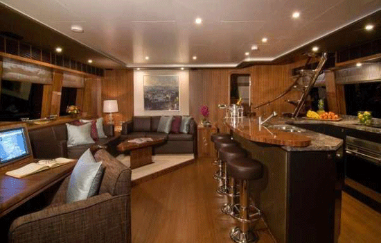 Luxurious interior of the Horizon 60 power catamaran