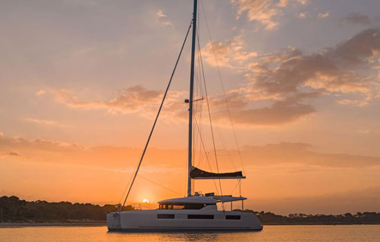 Admire the scenery aboard the Lagoon 505