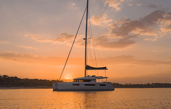 The lovely Lagoon 50 at anchor