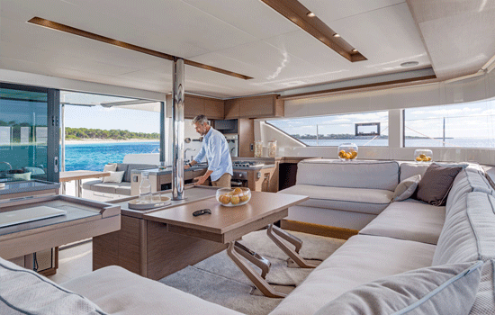 The Lagoon 50 has a spacious Salon