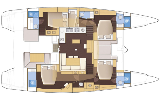 Layout of the Lagoon 52 F