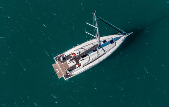 Aerial shot of the Sun Odyssey 380