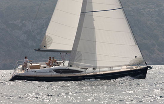 The Jeanneau 50 DS on the water