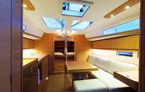Comfortable salon of the Dufour 382