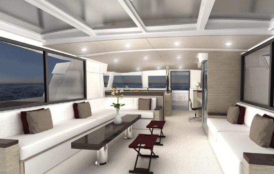 Spacious and elegant iterior of the Bali 54