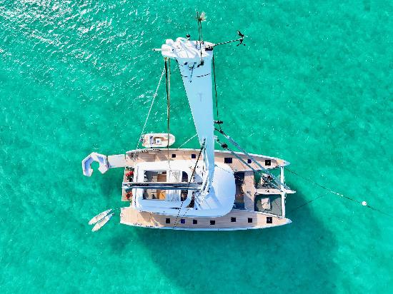Aerial shot of the Lagoon 77