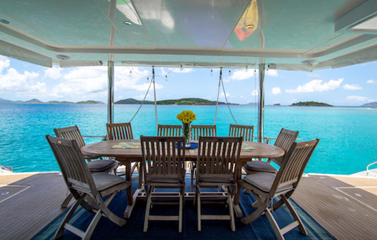 The cockpit is the perfect spot for al fresco dining