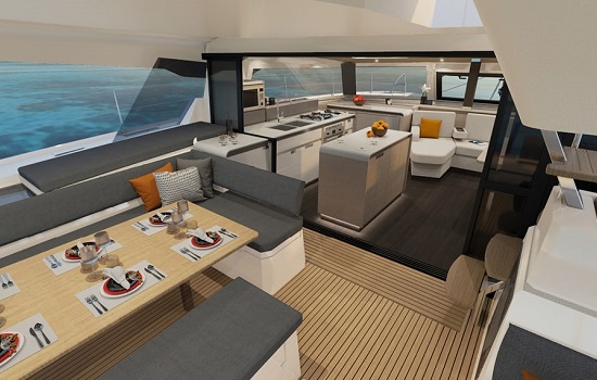 Interior of the Fountaine Pajot New 51