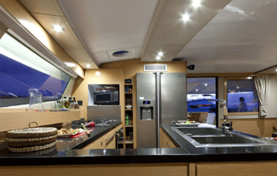 The galley of the Sanya 57 is well equipped