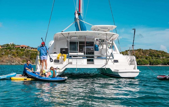 The Leopard 44 at anchor