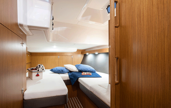 The Bavaria 56 has 5 double cabins