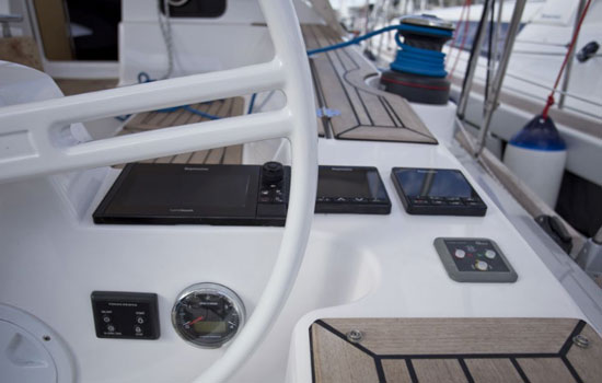 Helm and Navigation panel of the Elan Impression 45