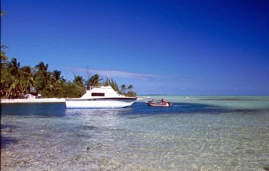 Moored yacht  at Andros