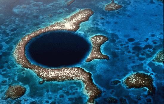 The world famous Blue Hole at Lighthouse Reef