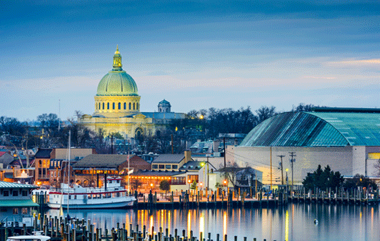 The charming, historic seaport city of Annapolis
