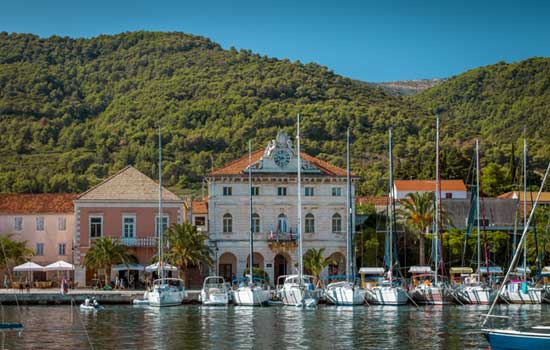 Yachts moored on Hvar Island