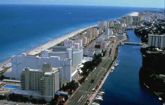 Aereal view of Miami Beach