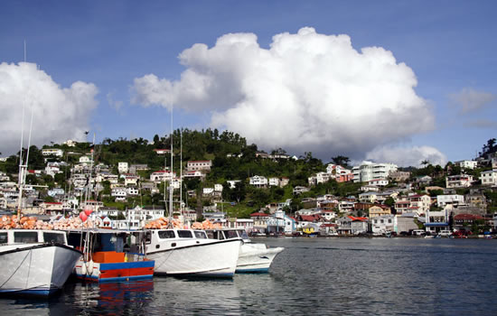 Port Louis Marina, located in a natural lagoon