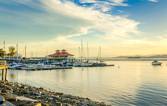 Beautiful sunset in the harbour