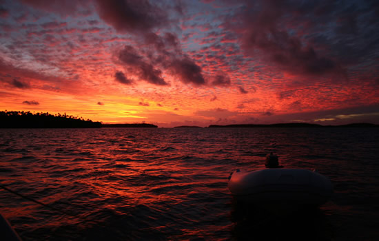 Sunset over Vavau islands