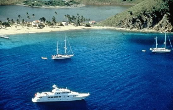Moored yachts at Salt Island