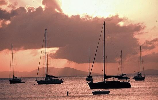 Peaceful sunset at Cane Garden Bay