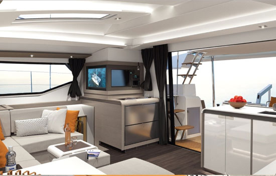 Comfortable and elegant interior of the New 41 Catamaran