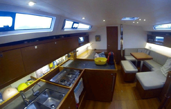 Galley of  the Beneteau 45.3