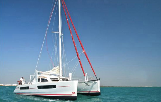 The Catana 47 at anchor