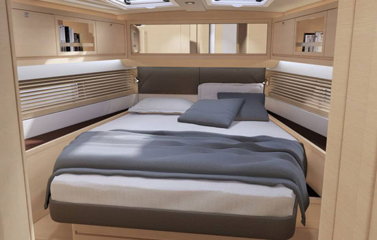 The Dufour 470 features 5 double cabins