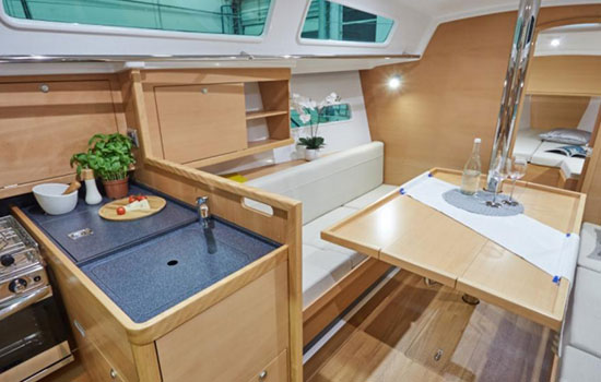 Galley and Salon of the Sun Odyssey 319