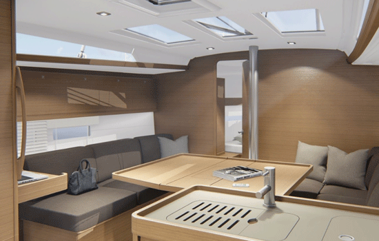 Comfortable salon of the Dufour 390