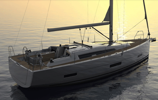 The beautiful Dufour 390 at sea