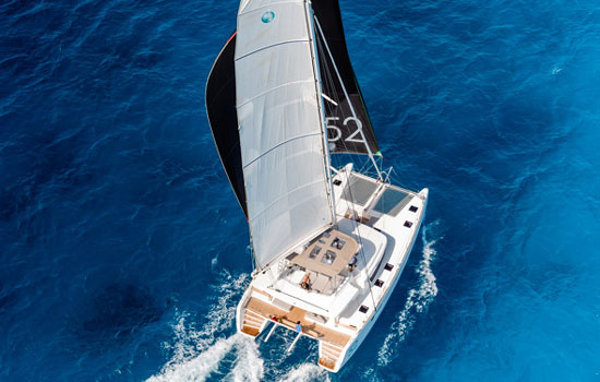 Great Aerial shot of the Lagoon 52