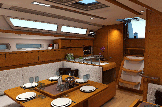 Comfortable salon of the Sun Odyssey 44i