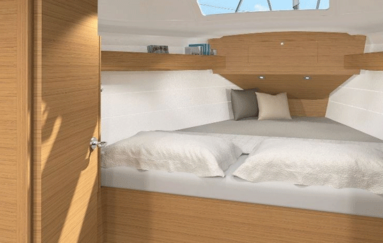 The Dufour 360 has 3 double cabins