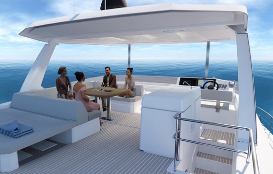 Cockpit of The Leopard 464 Power Catamaran